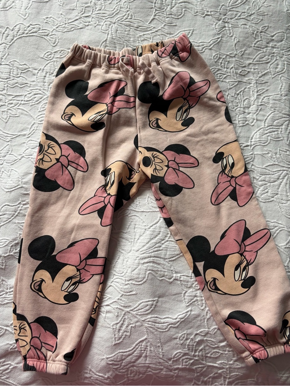 H&M Disney Minnie 4T Pink Girls' Elastic Waist Jogger Pants